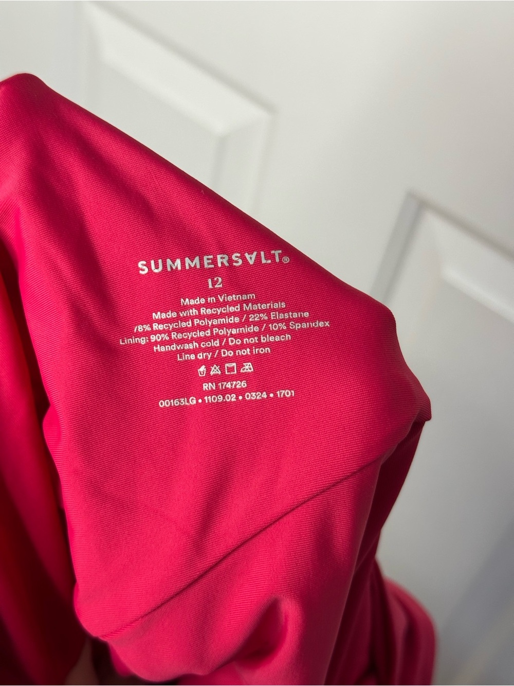 Summersalt Berry Hot Pink Red The Sidestroke One Piece Swimsuit Sz 12 Beach Pool - Picture 9 of 11